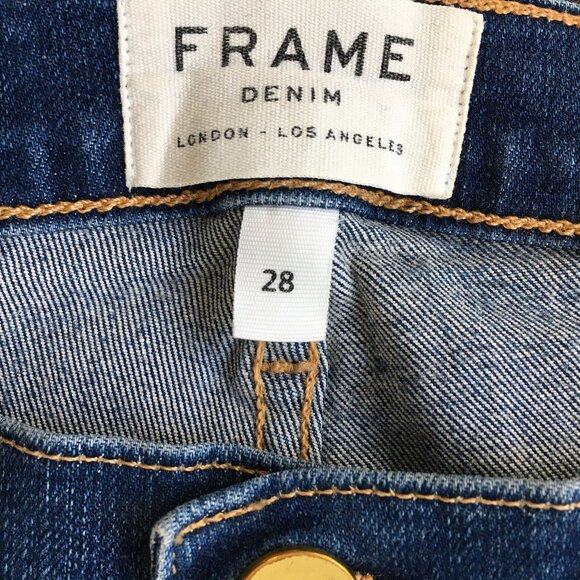 FRAME Columbia Road Slits Distressed Fray Hem Le Skinny De Jeanne Jeans - Picture 2 of 13